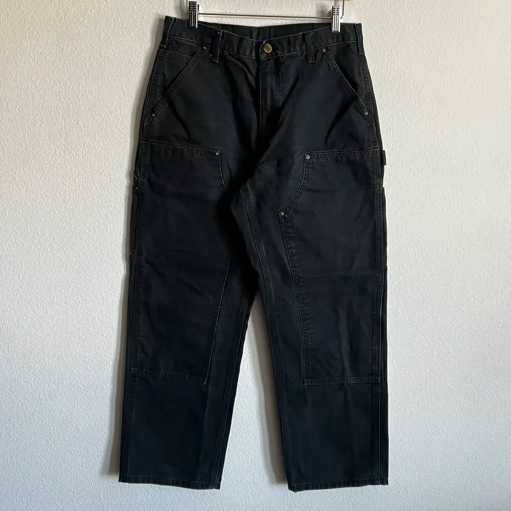 Carhartt B136 BLK black double knee work wear carpenter pants